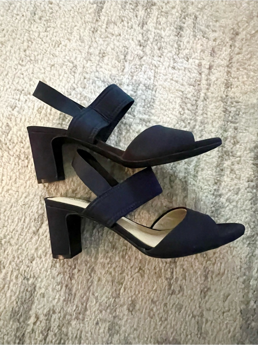 [Life Stride] Classic Black Block Heel Slingback Sandals